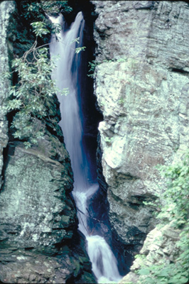 The "Crack in the Rock" Falls in the Cliffs