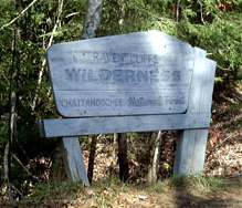 The Raven Cliffs Wilderness Sign