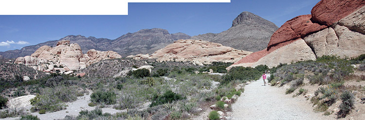 Composite image of the north end of red rocks